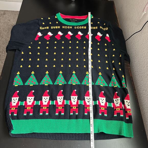 Christmas Sweater Women Large Black Gamer Santa Pullover Casual Ugly Party Knit - Picture 8 of 10
